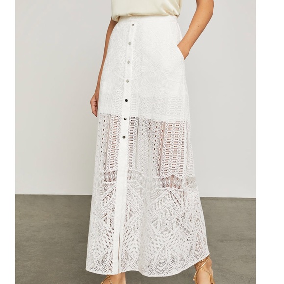 BCBGMaxAzria Dresses & Skirts - BCBGMAXAZRIA Off White Harper Lace Maxi Skirt Sz 4
